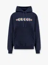 Gucci Blue Hoodie With Drawstring Hood And Logo Print On The Front In Jersey Man