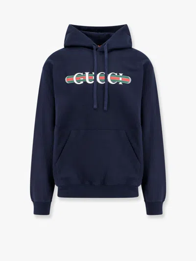 GUCCI COTTON SWEATSHIRT WITH GUCCI WEB PRINT