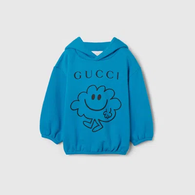 Gucci Babies' Cotton Sweatshirt With Print In Blue