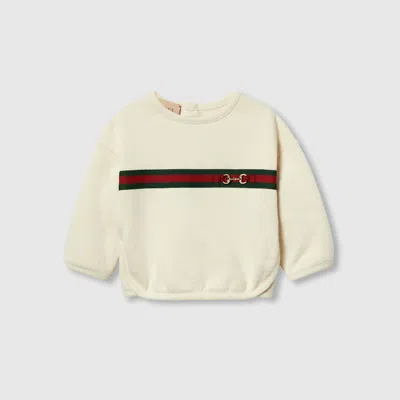 Gucci Babies' Sweatshirt Aus Baumwolle Mit Web In White