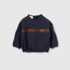 Gucci Blue Sweatshirt For Babykids With Horsebit In Blue