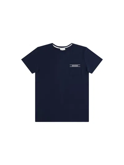 Gucci Kids' Cotton T-shirt In Blue