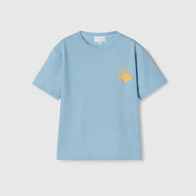 Gucci Kids' Cotton T-shirt With Print In Blue