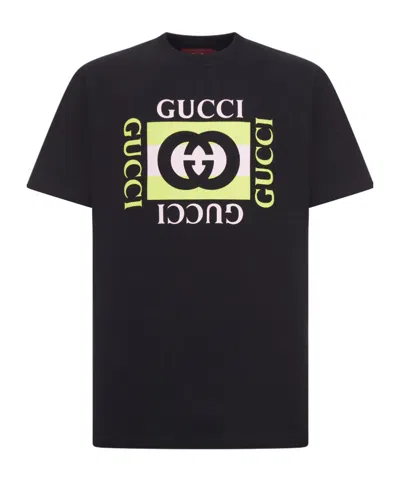 GUCCI LOGO-PLAQUE COTTON T-SHIRT