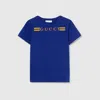 Gucci Cotton T-shirt With Print In Blue