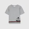 Gucci Cotton T-shirt With Print In Gray