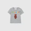 Gucci Babies' Cotton T-shirt With Print In Gray