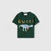 Gucci Cotton T-shirt With Print In Green
