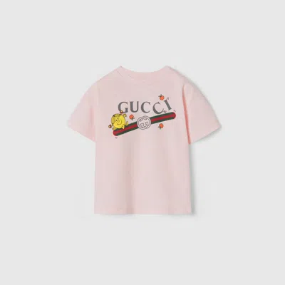 Gucci Babies' Cotton T-shirt With Print In Pink