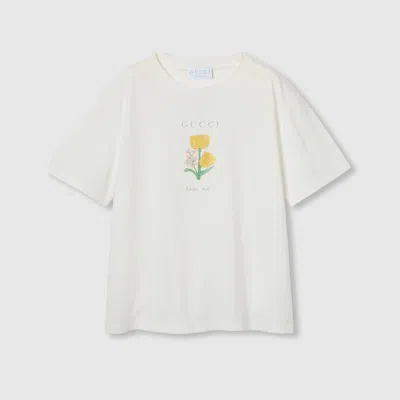 Gucci Kids' Cotton T-shirt With Print In White