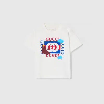 Gucci Babies' Cotton T-shirt With Print In White