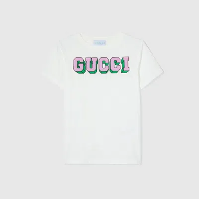 Gucci Kids' Cotton T-shirt With Print In White