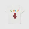 Gucci White T-shirt Fro Babykids With Bear Print In White