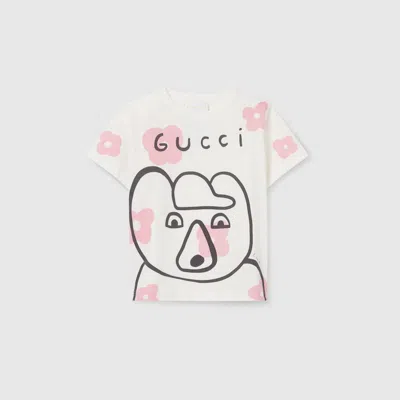 Gucci Babies' Cotton T-shirt With Print In White