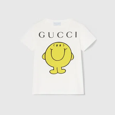 Gucci Kids Mr. Happy Print T-shirt In White