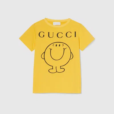 Gucci Kids' Cotton T-shirt With Print In Yellow