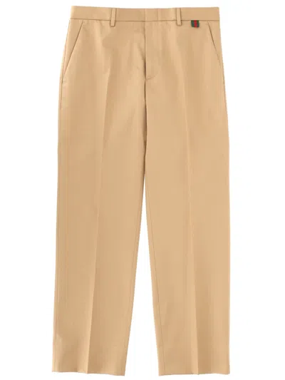 Gucci Cotton Tailored Pants In Brown