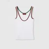 Gucci Classic Sleeveless Tank Top With Contrasting Trim In White