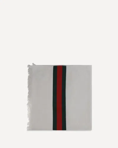 Gucci Cotton Terry Towel With Web In Gray