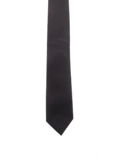 Pre-owned Gucci Cotton Tie W/tags In Black