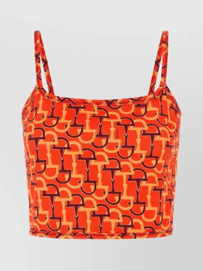 GUCCI COTTON TOP WITH PRINTED PATTERN AND CROPPED LENGTH