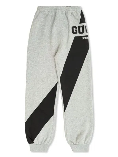 Gucci Kids' Cotton Track Pants In Grey
