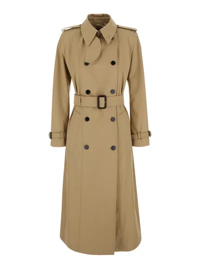 Gucci Cotton Trench Coat In Neutral