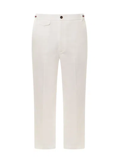 Gucci Cotton Trouser With Web Detail In Yellow