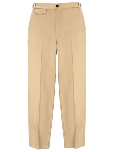 Gucci Cotton Trousers In Beige