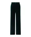 Gucci Tailored Velvet Trousers Featuring Belt Loops In Green