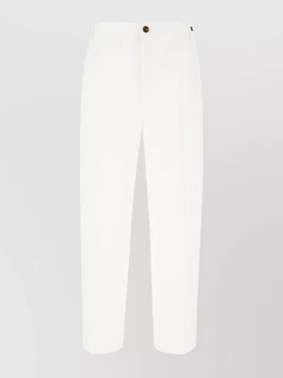 Gucci Cotton Trousers With Back Pockets And Belt Loops In White