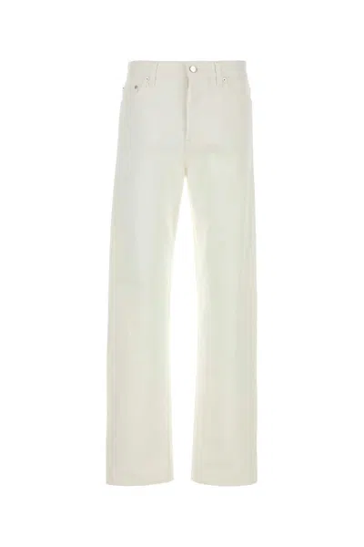 Gucci Denim Trousers With Metal Horsebit Detail In White