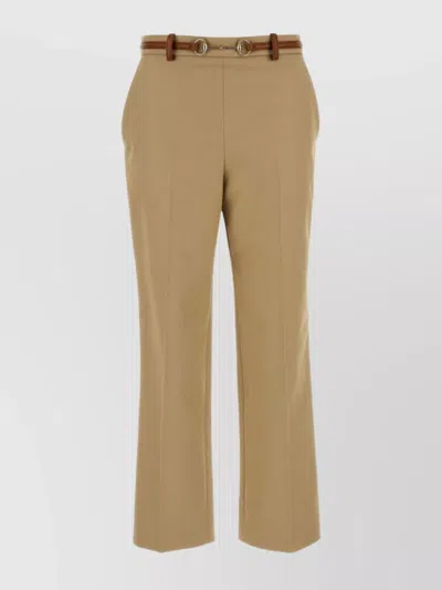 GUCCI COTTON TROUSERS WITH FRONT PLEATS AND BELT LOOPS