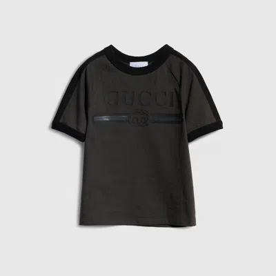 Gucci Kids' Cotton T-shirt With Print In Black