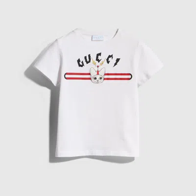 Gucci Kids' Cotton T-shirt With Print In White