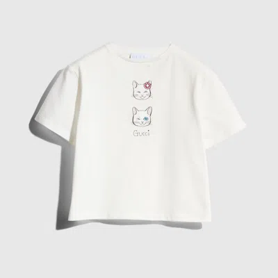 Gucci Kids' Cotton T-shirt With Print In White