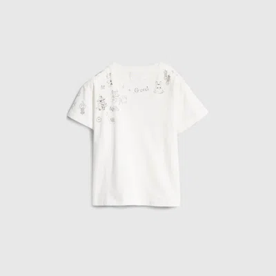 Gucci Babies' Cotton T-shirt With Print In White