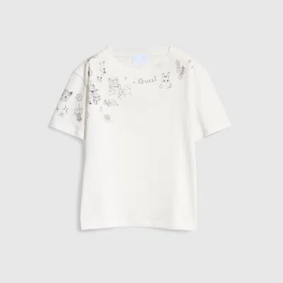 Gucci Kids' Cotton T-shirt With Print In White