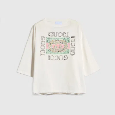 Gucci Kids' Cotton T-shirt With Print In White
