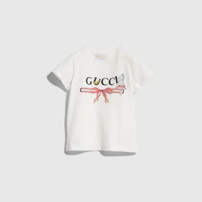 Gucci Babies' Cotton T-shirt With Print In White