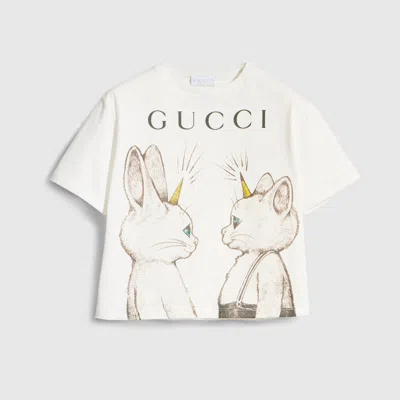 Gucci Cotton T-shirt With Print In White