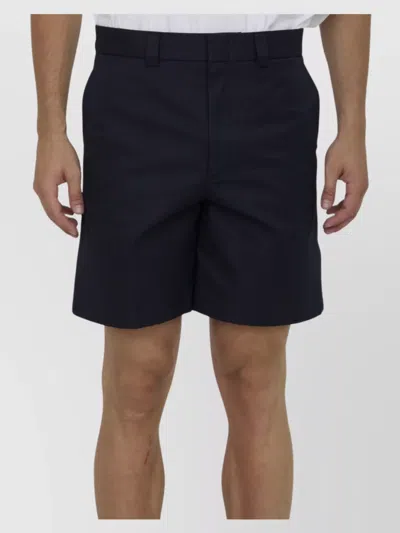 Gucci Cotton Twill Bermuda Shorts In Black