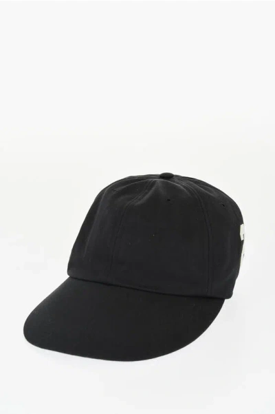 Gucci Cotton Twill Cap With Contrast Logo Print In Black