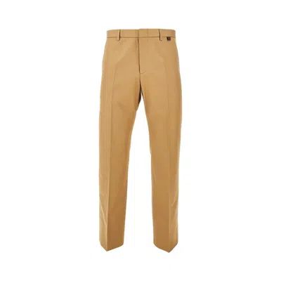 Gucci Cotton Twill Chino Pants In Brown