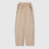 Gucci Cotton Twill Pants With Tie Sides In Neutral