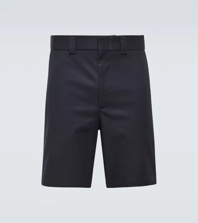 Gucci Cotton Twill Bermuda Shorts In Blue