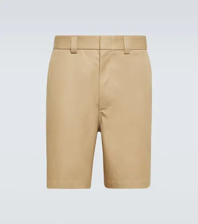 Gucci Cotton Twill Shorts In Braun