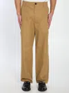 Gucci Cotton Twill Trousers In Beige