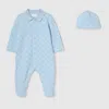 Gucci Baby Cotton Two-piece Gift Set In Blue