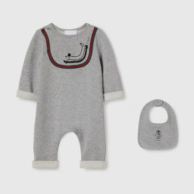 Gucci Babies' Cotton Two-piece Gift Set In Gray